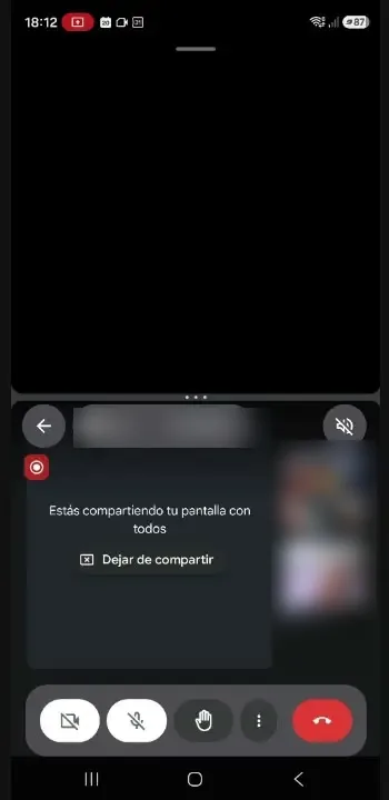 Compartiendo una sola app: se ve negro
