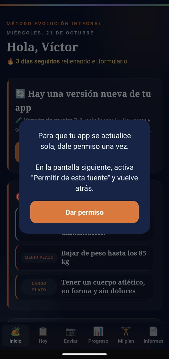 Ventana: dale permiso una vez, con Dar permiso