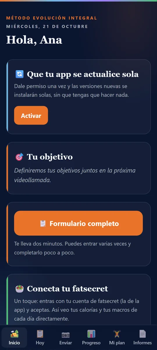 Su portal ya dentro de la app